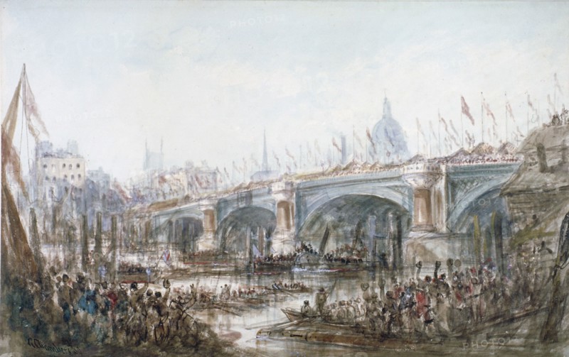 Opening of Blackfriars Bridge, London, 1869. Artist: George Chambers