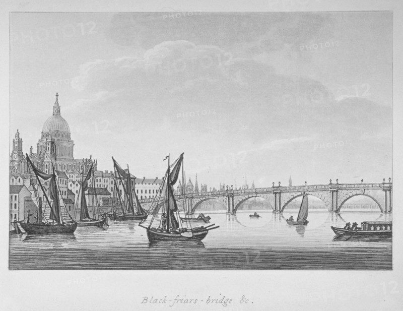 Blackfriars Bridge, London, 1799. Artist: Anon