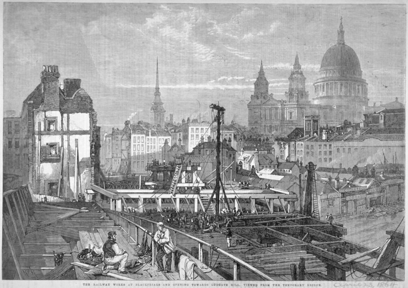 Blackfriars Bridge, London, 1864. Artist: Mason Jackson