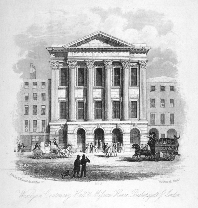 The Wesleyan Centenary Hall and Mission House, Bishopsgate, City of London, 1840. Artist: Anon