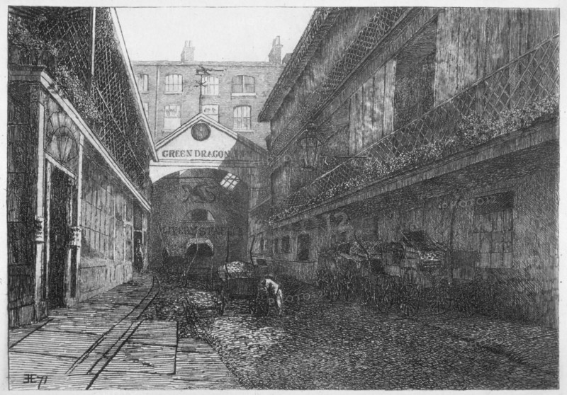 The Green Dragon Inn, Bishopsgate, City of London, 1871. Artist: E Edwards
