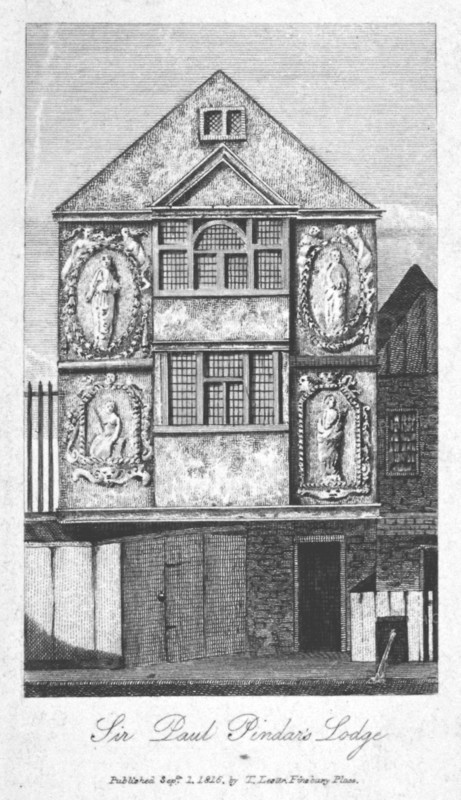 Sir Paul Pindar's House, Bishopsgate, City of London, 1816. Artist: Anon