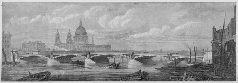 Blackfriars Bridge, London, 1869. Artist: Anon