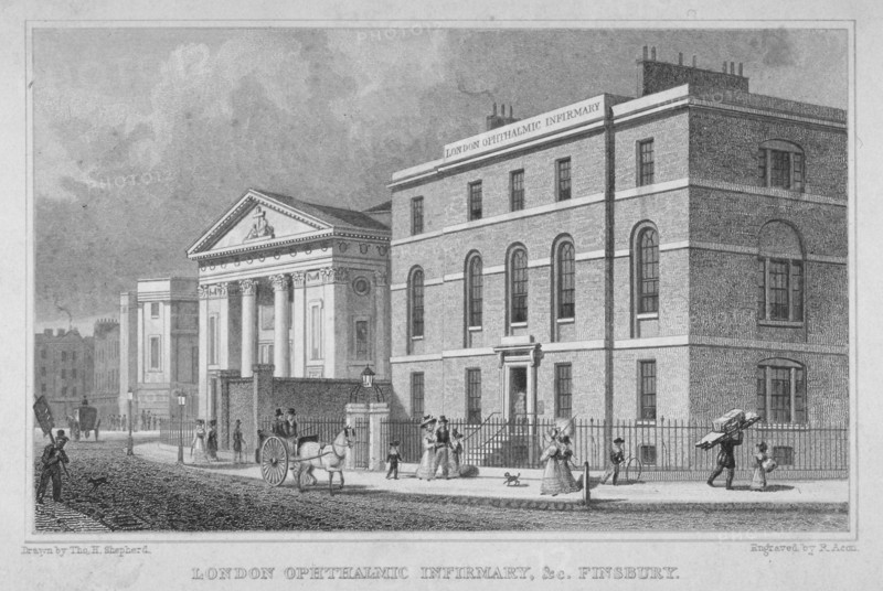 View of the London Opthalmic Infirmary, Blomfield Street, City of London, 1830. Artist: R Acon