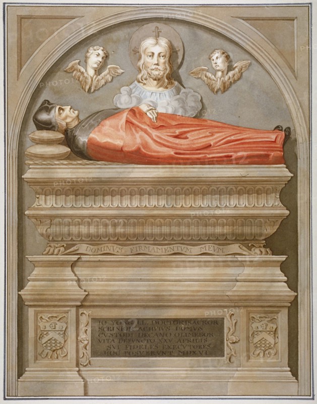 Monument to Dr John Yonge by Torrigiano in Rolls Chapel, Chancery Lane, City of London, 1800. Artist: Anon