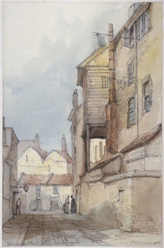 Catherine Wheel Alley, City of London, 1855. Artist: Thomas Colman Dibdin
