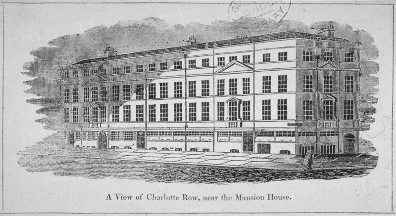 'A View of Charlotte Row, near the Mansion House', City of London, 1820. Artist: Anon