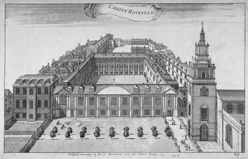Christ's Hospital, City of London, 1755. Artist: Benjamin Cole