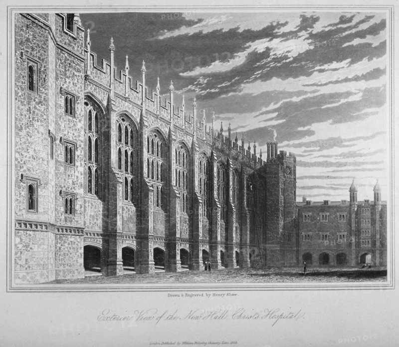 View of the hall, Christ's Hospital, City of London, 1833. Artist: Henry Shaw