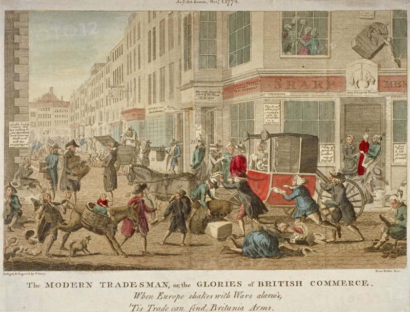 'The modern tradesman, or the glories of British commerce', 1774. Artist: G Terry