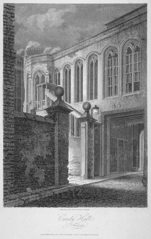The entrance to Crosby Hall at no 36 Bishopsgate, City of London, 1804. Artist: James Sargant Storer