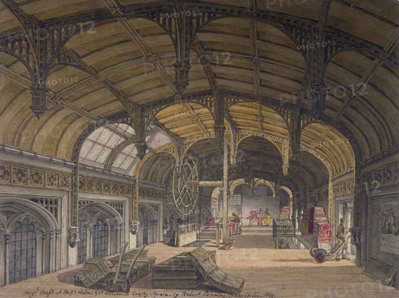 Interior view of Crosby Hall at no 36 Bishopsgate, City of London, 1819. Artist: Robert Blemmell Schnebbelie