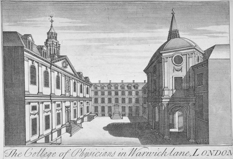 Royal College of Physicians, City of London, 1750. Artist: Anon