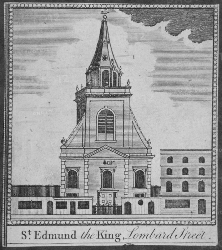 West end of the Church of St Edmund the King, City of London, 1750. Artist: Anon