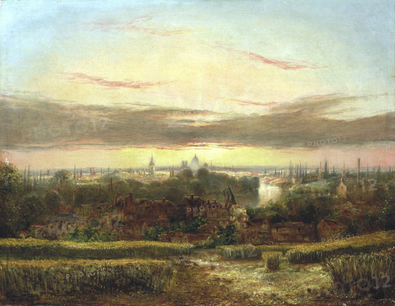 View from above Wandsworth, Westminster and St Paul's in the Distance' c1849-1866. Artist: William James Grant