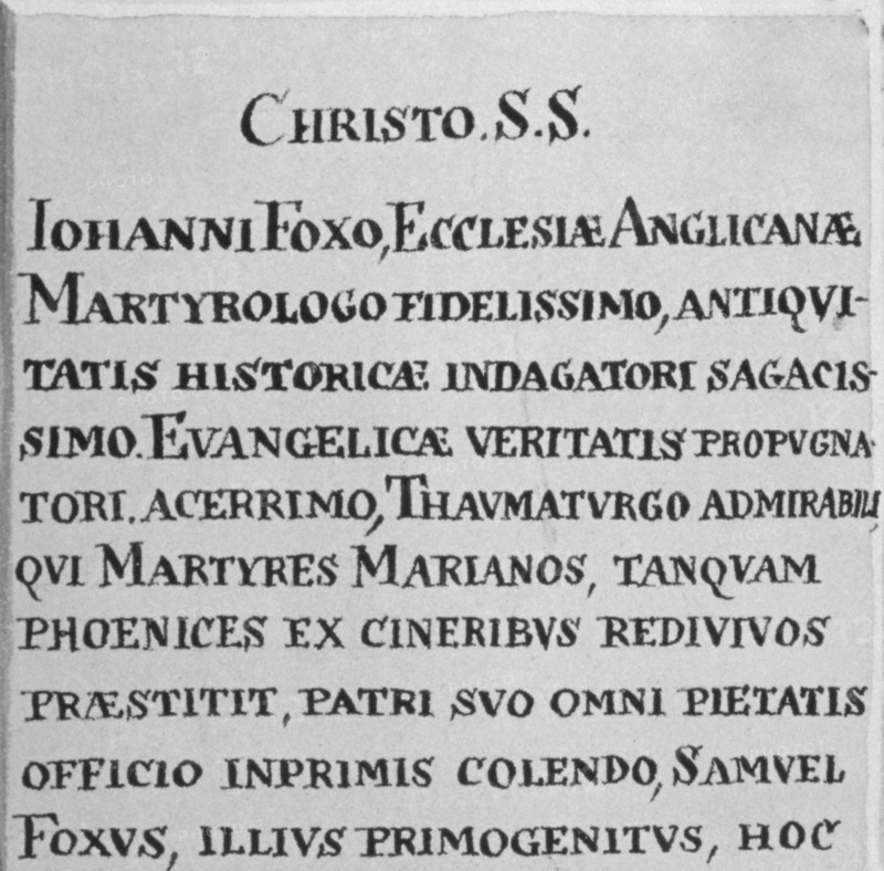Memorial to John Foxe, Church of St Giles without Cripplegate, City of London, 1800. Artist: Anon
