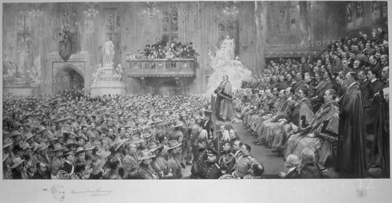 The City Imperial Volunteers in the Guildhall, City of London, 1900 (1902). Artist: John Henry Frederick Bacon