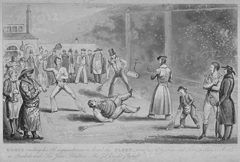 llustration of a scene at the Fleet Prison, from Pierce Egan's Life in London, 1820. Artist: Isaac Robert Cruikshank