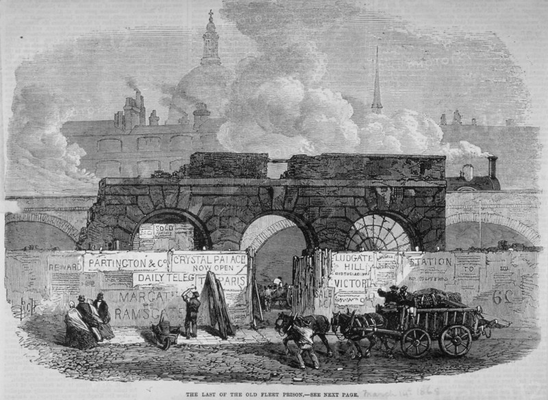 The remains of Fleet Prison, City of London, 1868. Artist: Anon