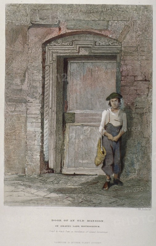 Door of an old mansion in Gravel Lane, City of London, 1851. Artist: John Wykeham Archer
