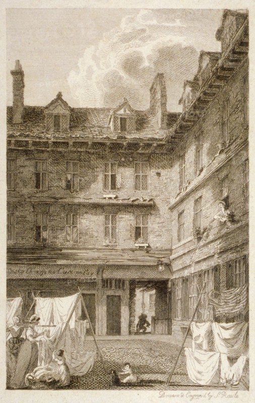 Green Arbour Court, Old Bailey, City of London, 1803. Artist: Samuel Rawle