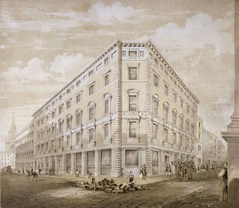 Gresham Street, City of London, 1840. Artist: Martin & Hood