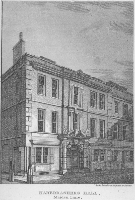 Haberdashers' Hall, City of London, 1811. Artist: William Angus