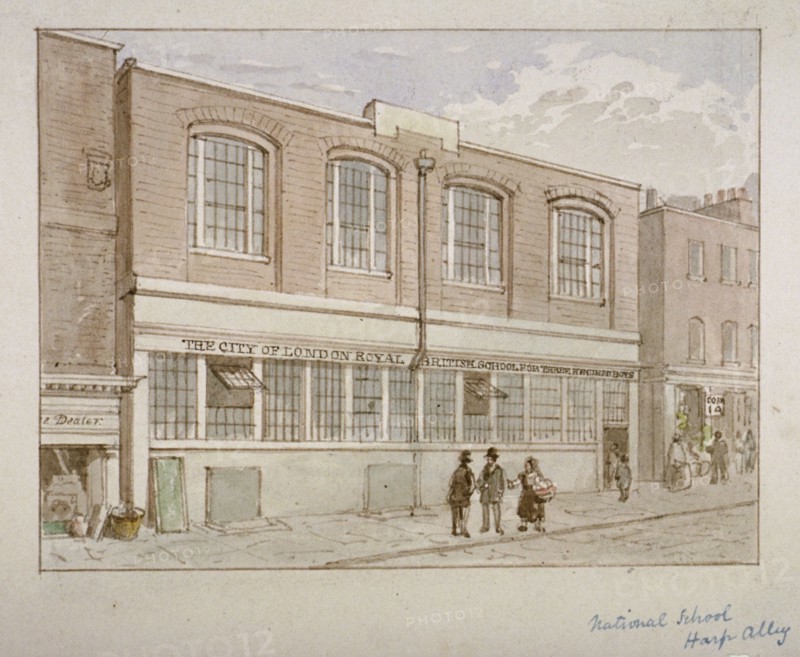 National School, Harp Alley, City of London, 1850. Artist: James Findlay