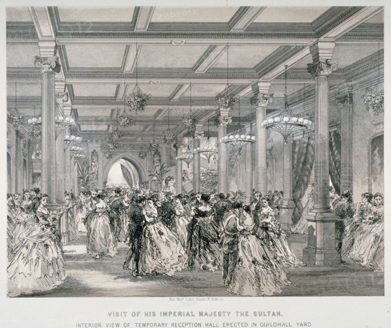 Reception for the Sultan of Turkey, Guildhall, City of London, 1867. Artist: Kell Brothers