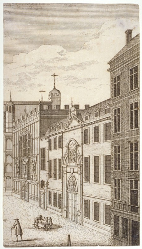 Guildhall Chapel and Blackwell Hall, City of London, 1750. Artist: Anon