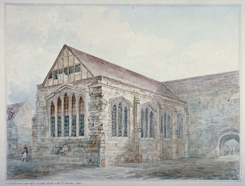 North-east view of Leadenhall Chapel, City of London, 1805. Artist: Anon
