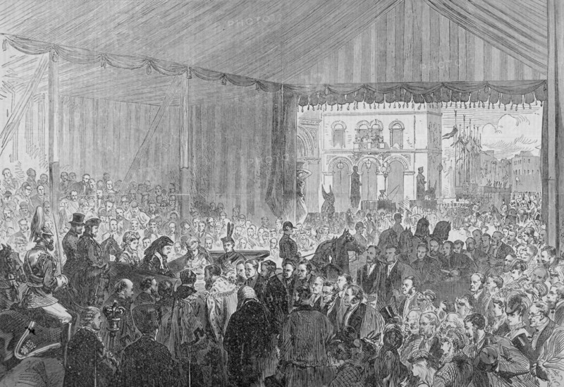 Royal opening of Holborn Viaduct, City of London, 1869. Artist: Anon