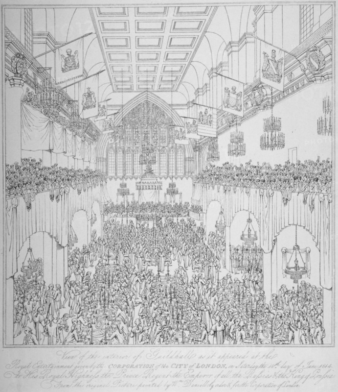 Banquet at the Guildhall, City of London, 1814 (1815). Artist: Anon