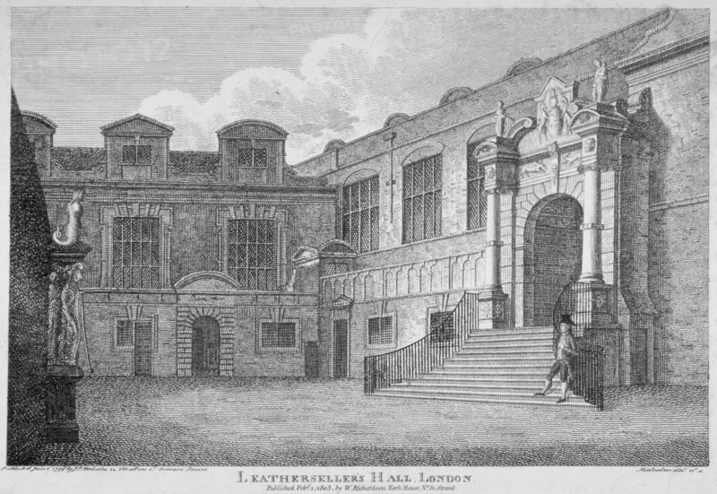 View of the courtyard, Leathersellers' Hall, City of London, 1803. Artist: James Peller Malcolm