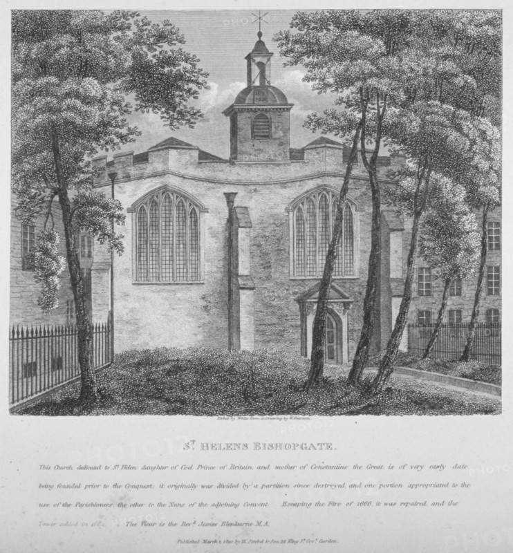 Church of St Helen, Bishopsgate, City of London, 1810. Artist: White