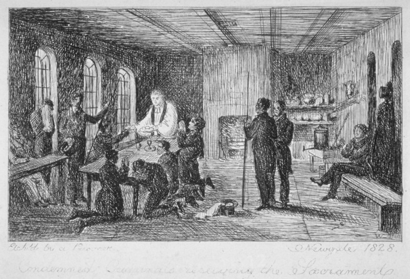 Inside Newgate Prison, Old Bailey, City of London, 1828. Artist: WT