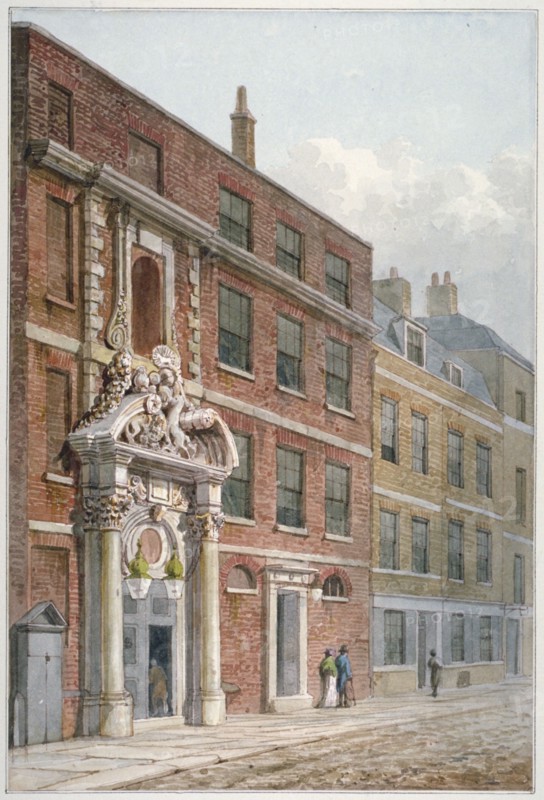Merchant Taylors' Hall, Threadneedle Street, City of London, 1810. Artist: George Shepherd