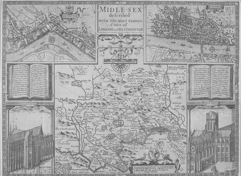 Maps of London, 1610. Artist: Anon