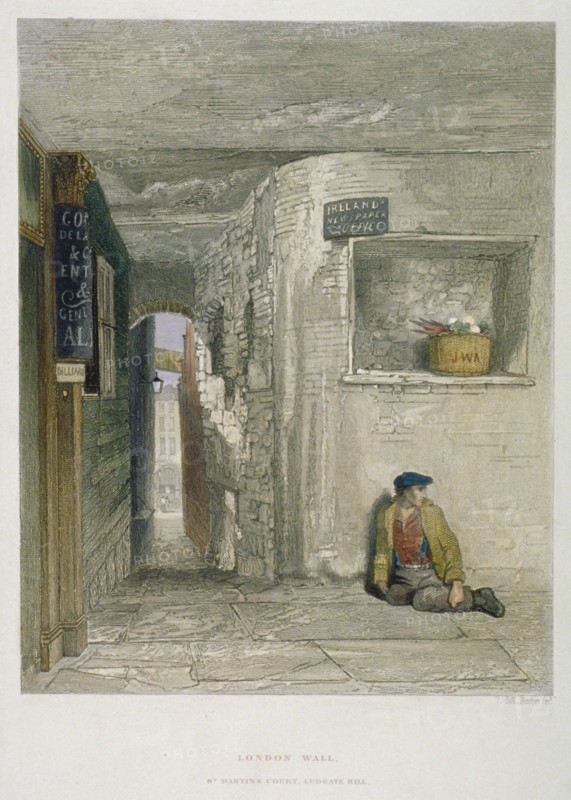 St Martin's Court, Ludgate Hill, City of London, 1851. Artist: John Wykeham Archer