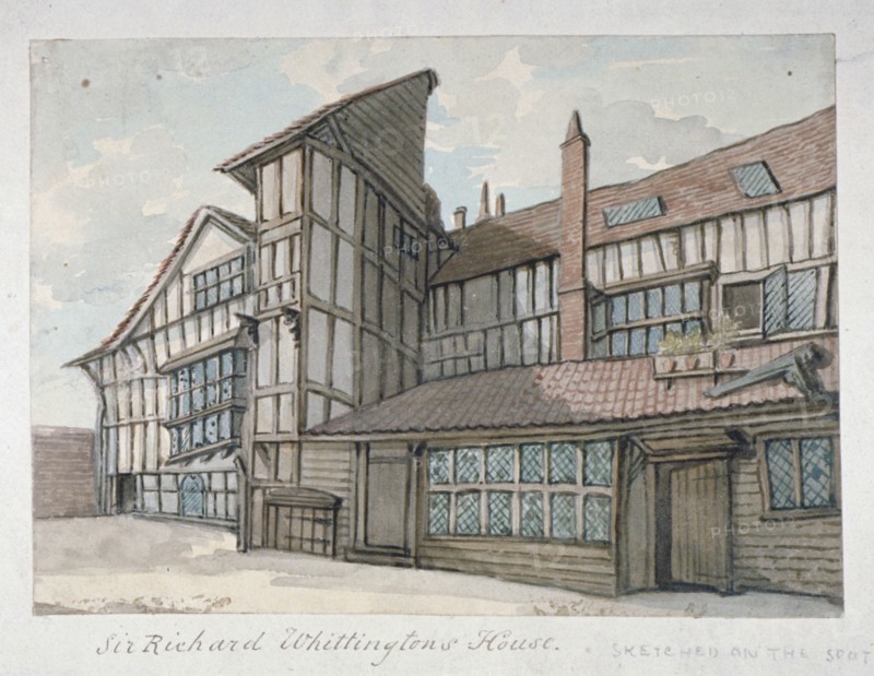 Sir Richard Whittington's House, Milton Street, City of London, 1800. Artist: Samuel Ireland