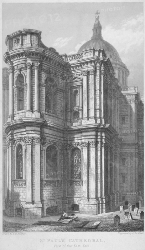 East end of St Paul's Cathedral, City of London, 1837. Artist: John Le Keux