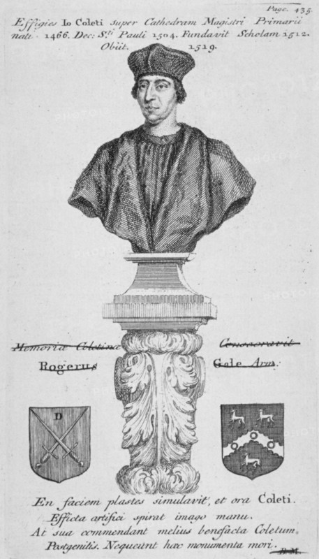 Bust of John Colet who founded St Paul's School in 1512, 1800. Artist: Anon