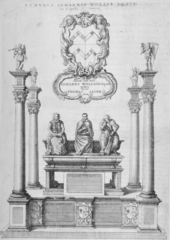 Monument of Sir John Woolley in old St Paul's Cathedral, City of London, 1656. Artist: Wenceslaus Hollar
