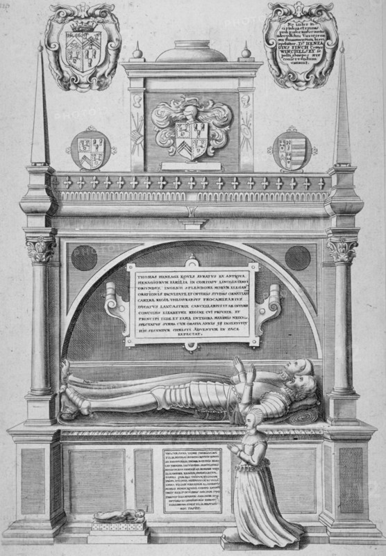 Monument of Sir Paul Heneage in old St Paul's Cathedral, City of London, 1656. Artist: Wenceslaus Hollar