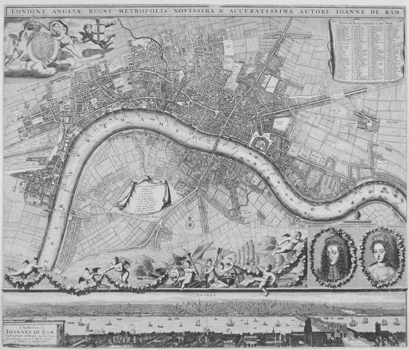 Map of London, 1690. Artist: Johannes de Ram