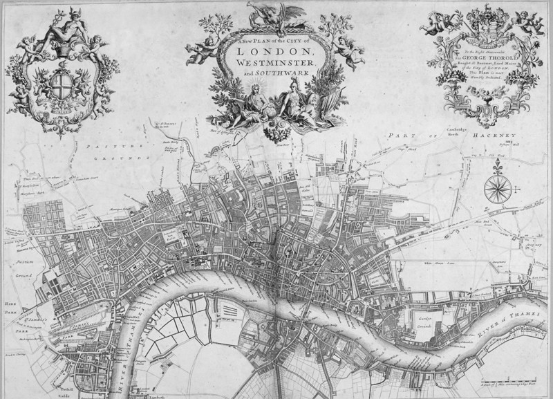 Map of Westminster, the City of London and Southwark, 1720. Artist: Anon