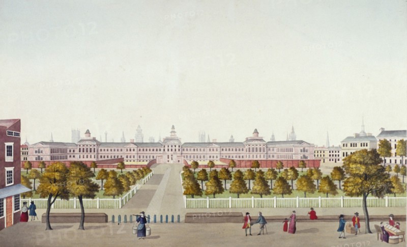 Old Bethlehem Hospital, Moorfields, City of London, 1800. Artist: Anon
