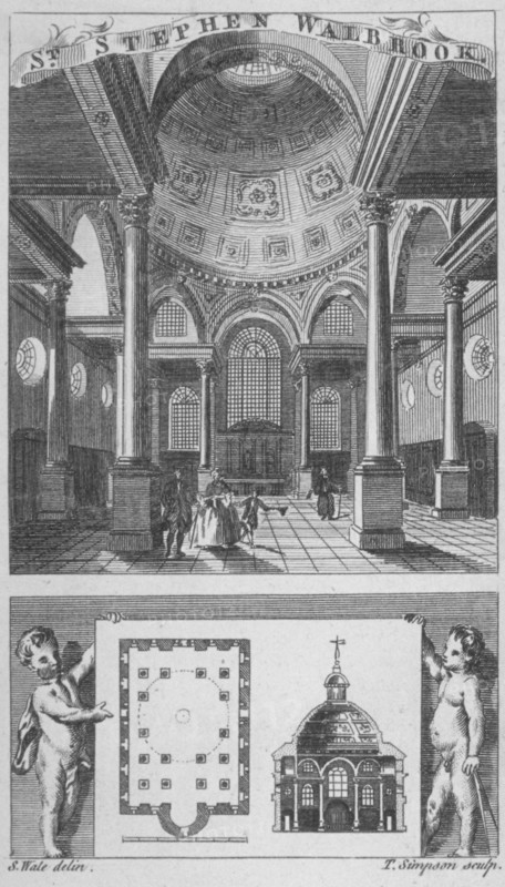 Church of St Stephen Walbrook, City of London, 1770. Artist: Edward Rooker