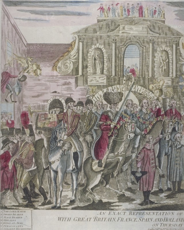 The proclamation of peace at Temple Bar, London, 29 April 1802. Artist: Anon