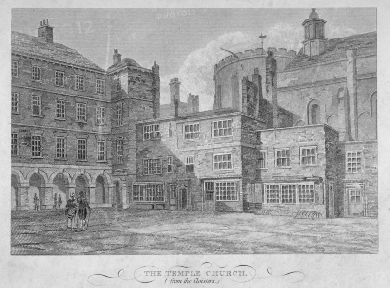 View of Temple Church from the cloisters, City of London, 1804. Artist: John Greig